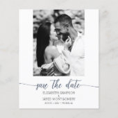 Foto bruiloft Navy Blue Save the Date (Voorkant)