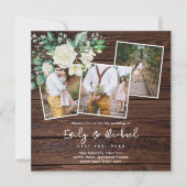 FOTO BRUILOFT NODIGT RUSTIEKE WITTE ROZEN PLEIN UI KAART (Voorkant)