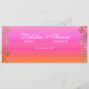 Foto bruiloft Noite Indian Pink Oranje Gold Save The Date