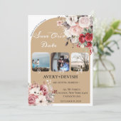 foto bruiloft opslaan datum uitnodiging kaart (Staand voorkant)