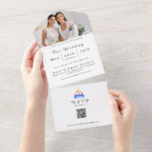 Foto Bruiloft -QR Code-LGBTQ-Twin Flame symbool All In One Uitnodiging (Afscheurbaar)