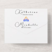 Foto Bruiloft -QR Code-LGBTQ-Twin Flame symbool All In One Uitnodiging (Achterkant)