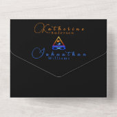 Foto Bruiloft-QR Code-Twin Flame-symbool All In One Uitnodiging (Achterkant)