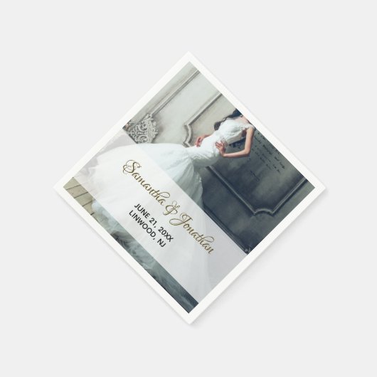 Foto-bruiloft-receptie Cocktail Paper Napkins Servet (Hoek)