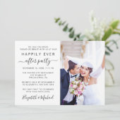Foto bruiloft receptie 'Gelukkig tot het eind van  Kaart (Staand voorkant)