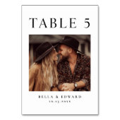 Foto bruiloft receptie tafel nummer kaart (Voorkant)