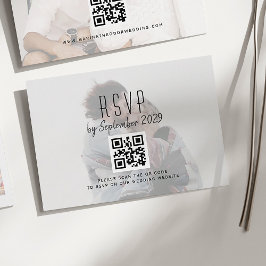 Foto bruiloft RSVP Kaart met QR-code