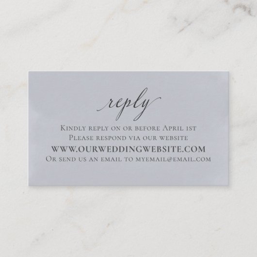 Foto Bruiloft RSVP Online Elegant Waterverf Blauw Informatiekaartje (Voorkant)