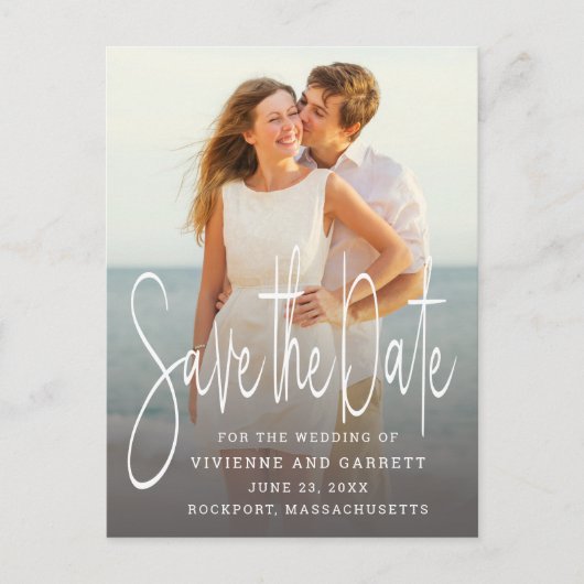 Foto Bruiloft Save the Date Briefkaart One Afbeeld (Voorkant)