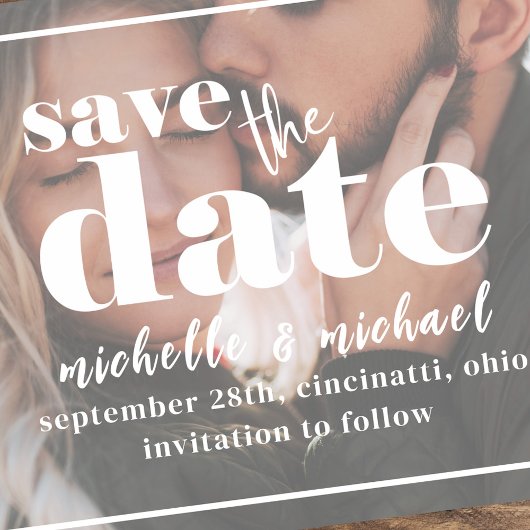 Foto Bruiloft Save the Date Modern Minimalist