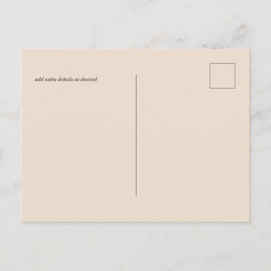 Foto Bruiloft Save the Date Olijfgroen Bloemmotief Briefkaart (Achterkant)