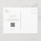 Foto bruiloft Slaat datum QR-code website op Aankondigingskaart (Achterkant)