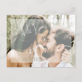 Foto bruiloft Slaat datum QR-code website op Aankondigingskaart (Voorkant)