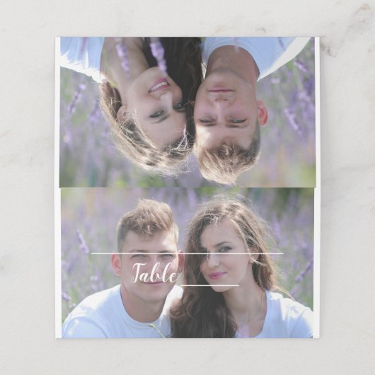 Foto Bruiloft Tafel Nummer Kaarten Plaatskaartje (Buitenkant ongevouwen)