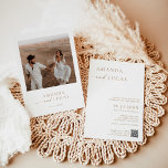 Foto Bruiloft uitnodigen, Boho minimalistische neu Kaart<br><div class="desc">Deze mooie bruiloft uitnodiging heeft een schoon minimalistisch ontwerp met accenten van moderne kalligrafie en is perfect om een foto van u en uw toekomstige echtgenoot te uploaden! Bewerk eenvoudig de meeste woorden zodat deze overeenkomen met uw evenement! Tekst- en achtergrondkleuren zijn volledig bewerkbaar —> klik op de knop "Bewerken...</div>
