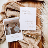 Foto Bruiloft uitnodigen, Boho minimalistische neu Kaart