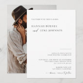 Foto Bruiloft uitnodigen, Boho Modern Minimalist Kaart (Voorkant / Achterkant)