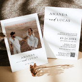 Foto Bruiloft uitnodigen, Boho Modern Minimalist Kaart