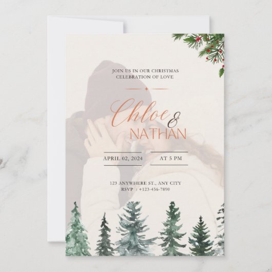  foto bruiloft uitnodiging (Voorkant)