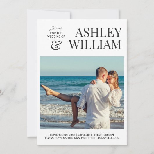  foto bruiloft uitnodiging (Voorkant)