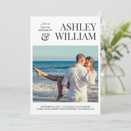 foto bruiloft uitnodiging (Staand voorkant)