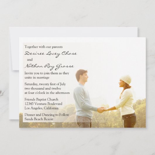 foto bruiloft uitnodiging (Achterkant)