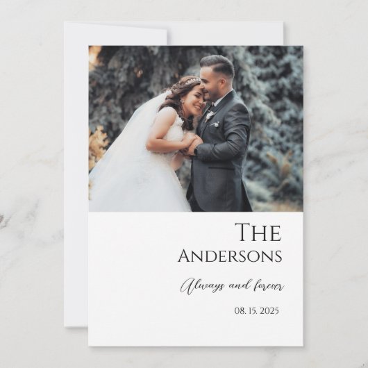 Foto bruiloft uitnodiging modern minimalistisch (Voorkant)