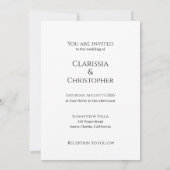 Foto bruiloft uitnodiging modern minimalistisch (Achterkant)