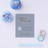 Foto bruiloft uitnodiging QRCode RSVP Dusty Blue Flyer (Enkel)