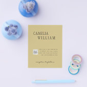 Foto bruiloft Uitnodiging QRCode RSVP Gold Yellow Flyer (Enkel)
