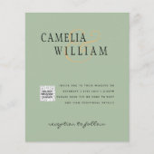Foto bruiloft uitnodiging QRCode RSVP Sage Green (Voorkant)