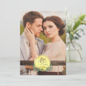 FOTO BRUILOFT UITNODIGING | Rustic Barn Wood Lemon (Staand voorkant)