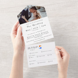 Foto Bruiloft uitnodiging-Twin Flame bruiloft them All In One Uitnodiging