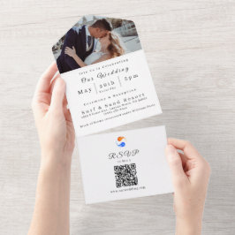 Foto Bruiloft uitnodiging-Twin Flame bruiloft them All In One Uitnodiging