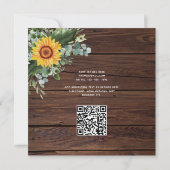 FOTO BRUILOFT UITNODIGINGEN RUSTIEKE ZONNEBLOEMEN  (Achterkant)