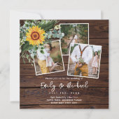 FOTO BRUILOFT UITNODIGINGEN RUSTIEKE ZONNEBLOEMEN  (Voorkant)