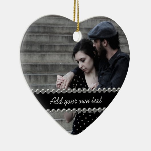 Foto-bruiloft/Verloving/Jubileum-versiering Keramisch Ornament (Rechts)