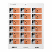 Foto bruiloft  vogelkooi Tangerine Damask Etiket (Full Sheet)