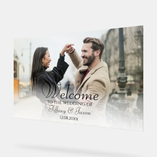 Foto bruiloft Welkom Acryl Teken Acryl Bord (Hoek)