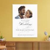 Foto bruiloft welkom teken elegante kalligrafie canvas afdruk (Insitu (Woonkamer))