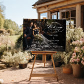 Foto bruiloft welkom teken elegante kalligrafie poster