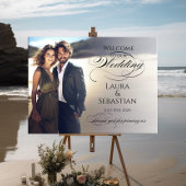 Foto bruiloft welkom teken elegante kalligrafie poster