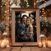 Foto bruiloft welkom teken elegante kalligrafie poster