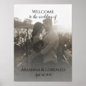 Foto bruiloft welkom teken elegante kalligrafie poster (Voorkant)