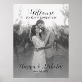 Foto bruiloft welkom teken moderne kalligrafie poster (Voorkant)