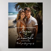 Foto bruiloft welkom teken moderne kalligrafie poster (Voorkant)