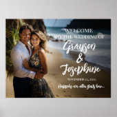 Foto bruiloft welkom teken moderne kalligrafie poster (Voorkant)