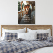 Foto bruiloft welkomstbord & elegante kalligrafie canvas afdruk (Insitu (Slaapkamer))