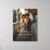 Foto bruiloft welkomstbord & elegante kalligrafie canvas afdruk (Voorkant)