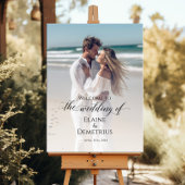 Foto bruiloft welkomstbord & elegante kalligrafie poster